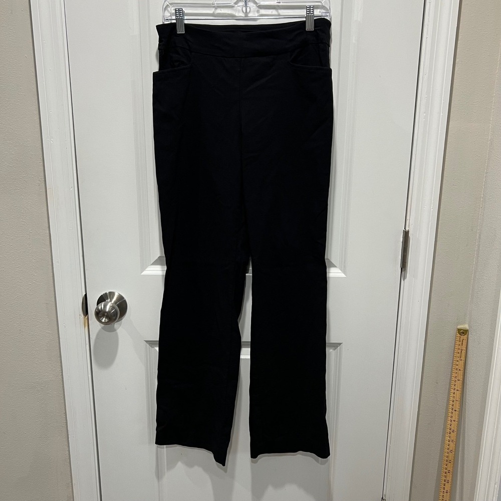 George Women Pull On Straight Leg Comfort Stretch Pants Black M